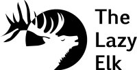 The Lazy Elk Logo in black with transparent background